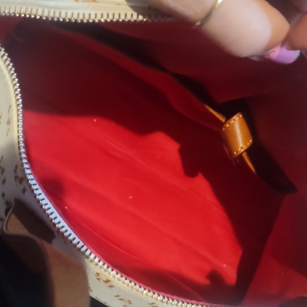 Dooney & Bourke Cream and Tan Logo Tote - Picture 4 of 7